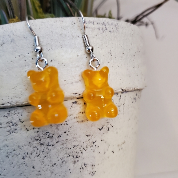 Orange Gummy Bear Earrings - Picture 5 of 7